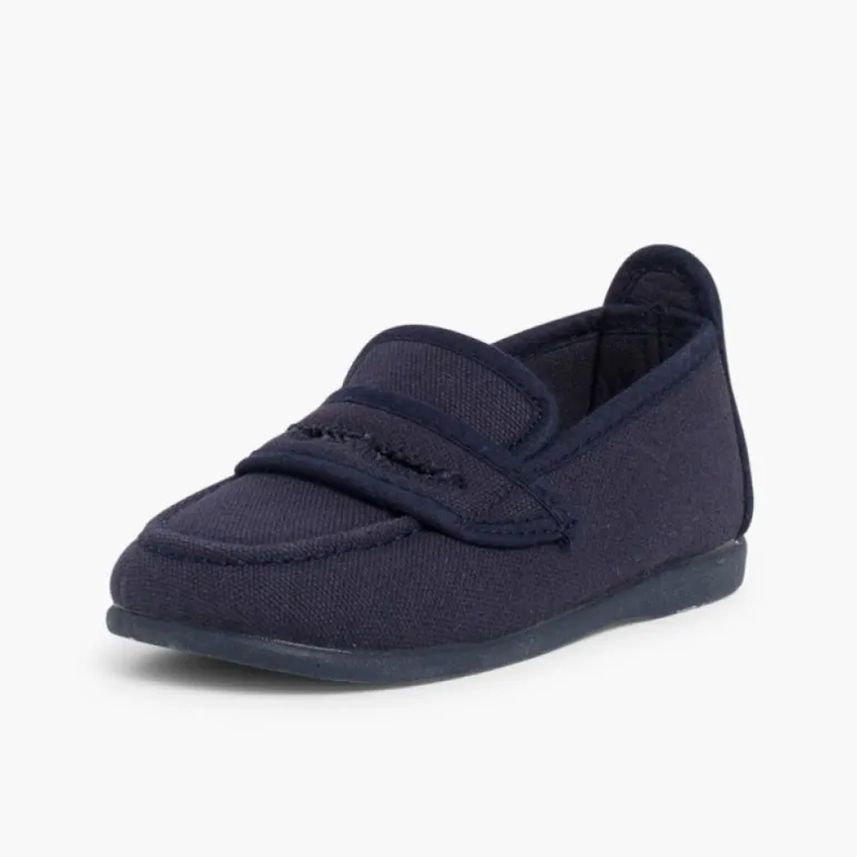 Menino Pisamonas Mocassins Tecido Liso