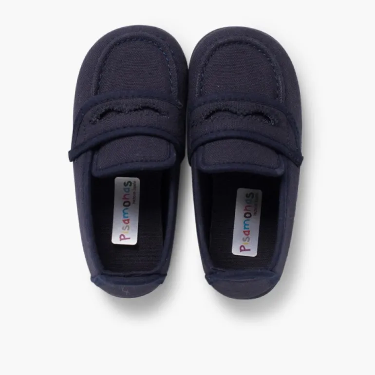 Menino Pisamonas Mocassins Tecido Liso