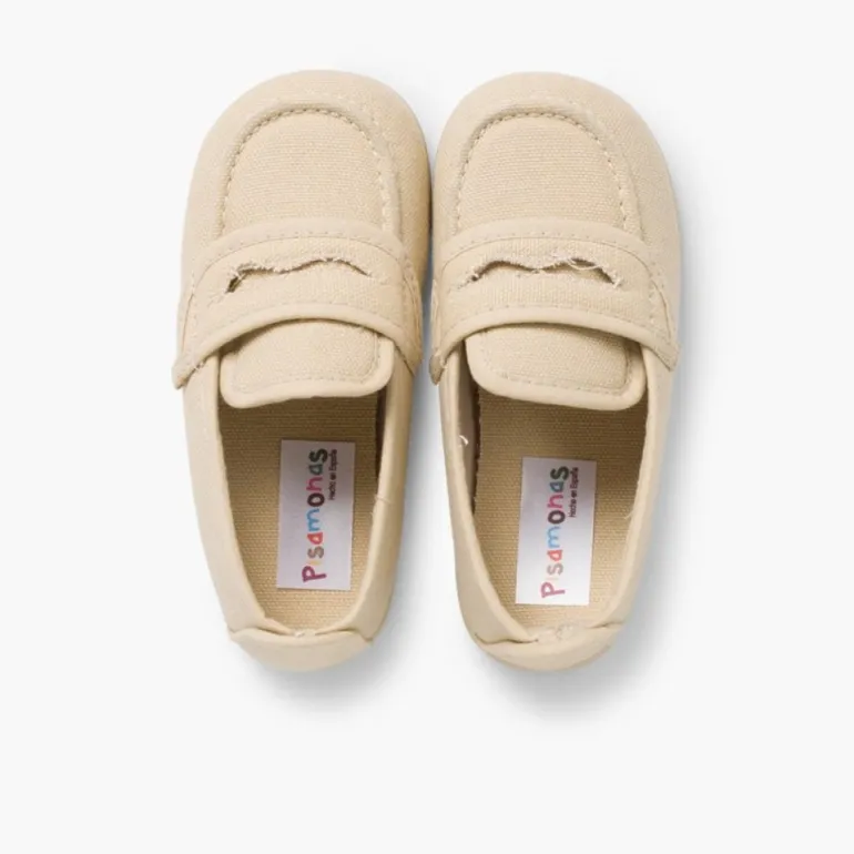 Menino Pisamonas Mocassins Tecido Liso
