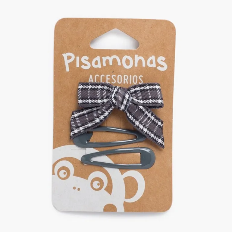 Pisamonas Pack Ganchos Classicos E Bico De Pato Com Laco Tartan
