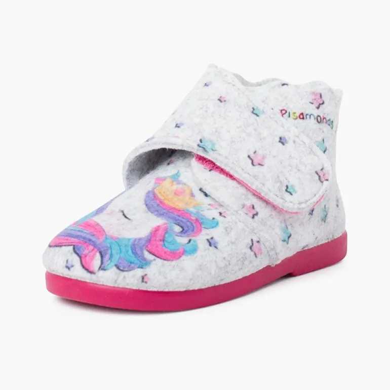 Menino Pisamonas Pantufa Bota Feltro Tira Aderente