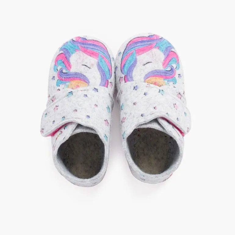 Menino Pisamonas Pantufa Bota Feltro Tira Aderente