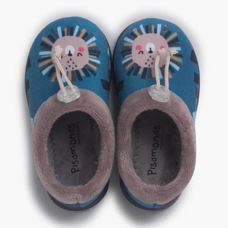 Menino Pisamonas Pantufas Ajustaveis Leao