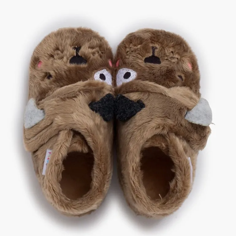 Menino Pisamonas Pantufas Bota Animais Pelinho