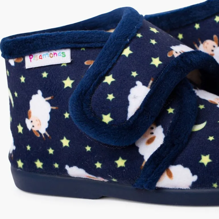Menino Pisamonas Pantufas Bota Fecho Aderente Estampadas