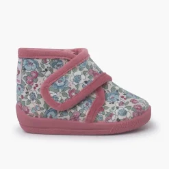 Menino Pisamonas Pantufas Bota Flores Liberty Fecho Aderente