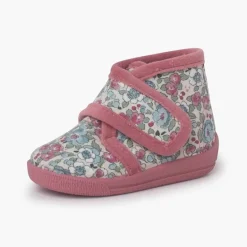 Menino Pisamonas Pantufas Bota Flores Liberty Fecho Aderente