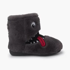 Menina Pisamonas Pantufas Bota Inverno Desenho Monstro