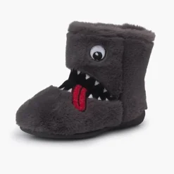 Menina Pisamonas Pantufas Bota Inverno Desenho Monstro