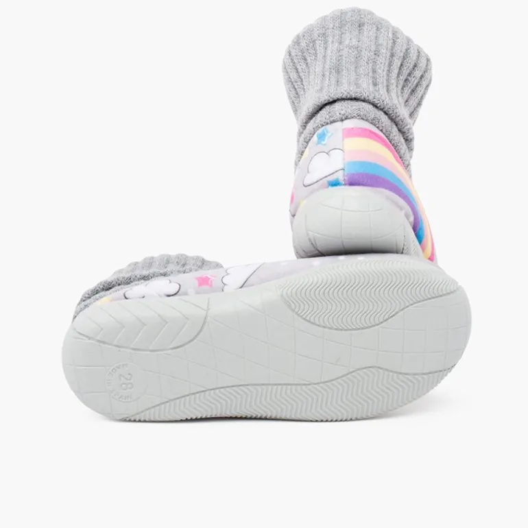 Menino Pisamonas Pantufas Rebordo Meia La Unicornio