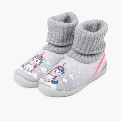 Menino Pisamonas Pantufas Rebordo Meia La Unicornio