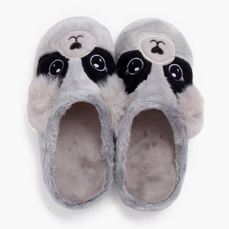 Menino Pisamonas Pantufas Tipo Chinelo Panda