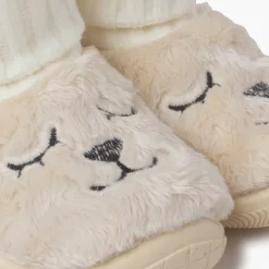 Menino Pisamonas Pantufas Ursinho Pelo Suave Meia