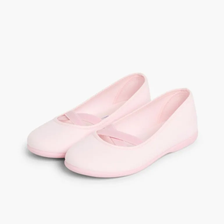 Menina Pisamonas Sabrinas Menina Lona Com Elastico Cruzado Tipo Ballet