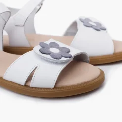 Menina Pisamonas Sandalia Tira Larga Aderente Flor Fecho Fivela