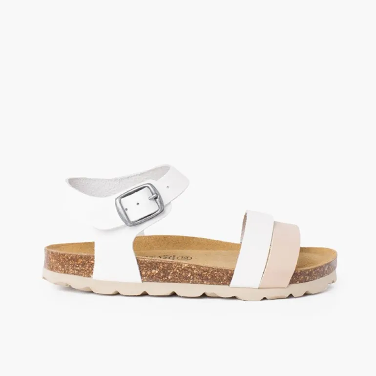 Menina Pisamonas Sandalia Tiras Bicolor Sola Bio Ergonomica