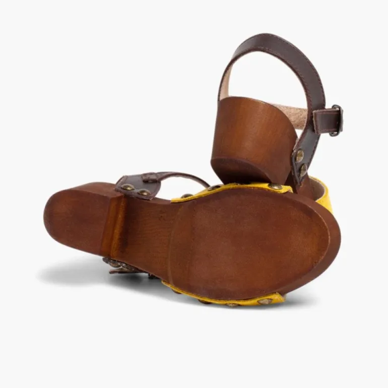 Menina Pisamonas Sandálias Camurca Sola Tipo Madeira