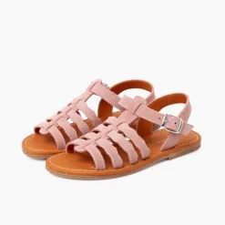 Menina Pisamonas Sandálias Camurca Tipo Gladiador Fivela