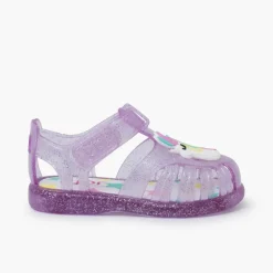 Menino Pisamonas Sandálias De Borracha Glitter Unicornio Tira Aderente