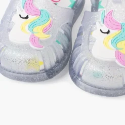 Menino Pisamonas Sandálias De Borracha Glitter Unicornio Tira Aderente
