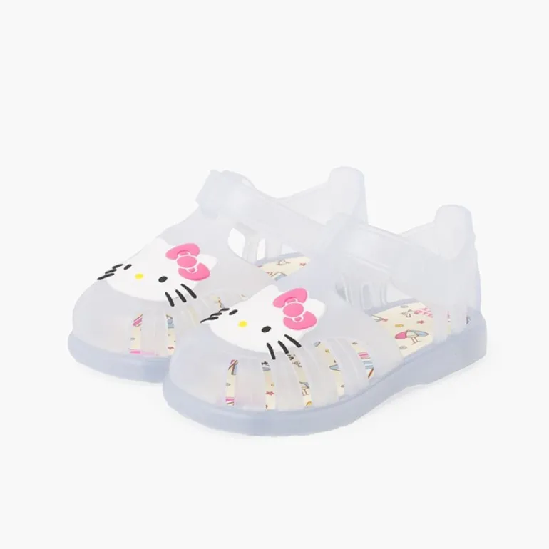 Menino Pisamonas Sandálias De Borracha Hello Kitty Fecho Aderente