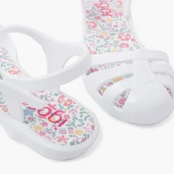 Mulher Pisamonas Sandálias De Borracha Menina Fivela Palmilha Flores