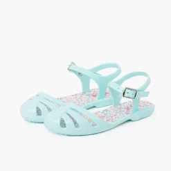 Mulher Pisamonas Sandálias De Borracha Menina Fivela Palmilha Flores