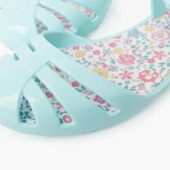 Mulher Pisamonas Sandálias De Borracha Menina Fivela Palmilha Flores