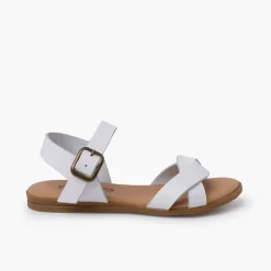 Menina Pisamonas Sandálias Dupla Tira Entrelacada Meninas