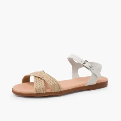Menina Pisamonas Sandálias Fivela Pala Cruzada Juta