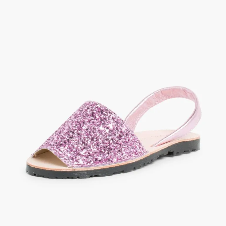 Mulher Pisamonas Sandálias Menorquinas Glitter Menina E Mulher