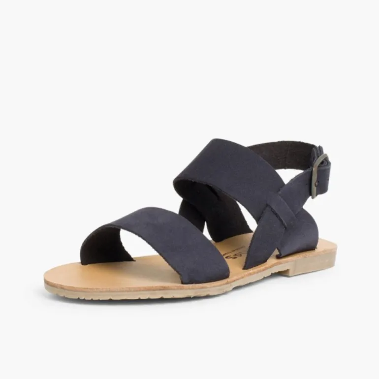 Menina Pisamonas Sandálias Nobuck Tiras Largas