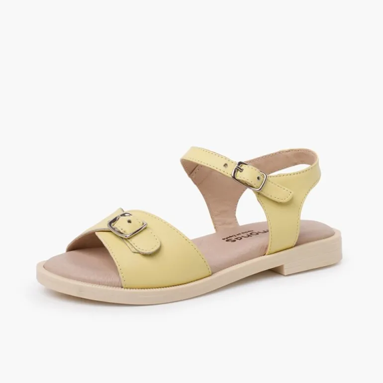 Menina Pisamonas Sandálias Pele Pala Fivela