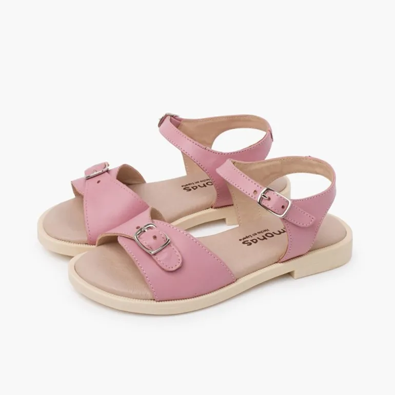 Menina Pisamonas Sandálias Pele Pala Fivela
