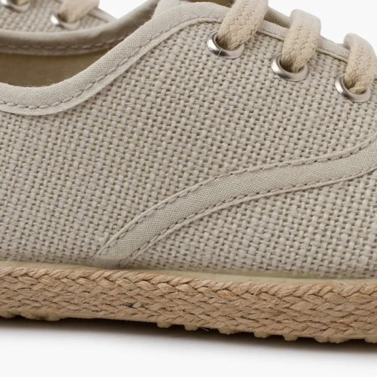 Menino Pisamonas Sapatilhas Linho Atacadores Sola Alpercata