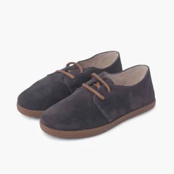 Menina Pisamonas Sapatos Atacadores Camurca Sola Caramelo