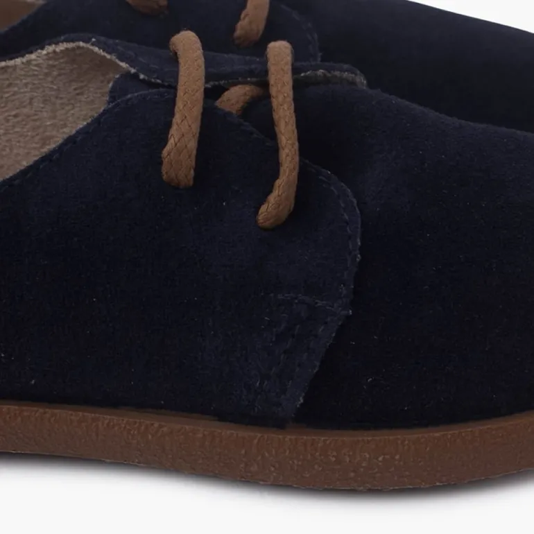 Menina Pisamonas Sapatos Atacadores Camurca Sola Caramelo
