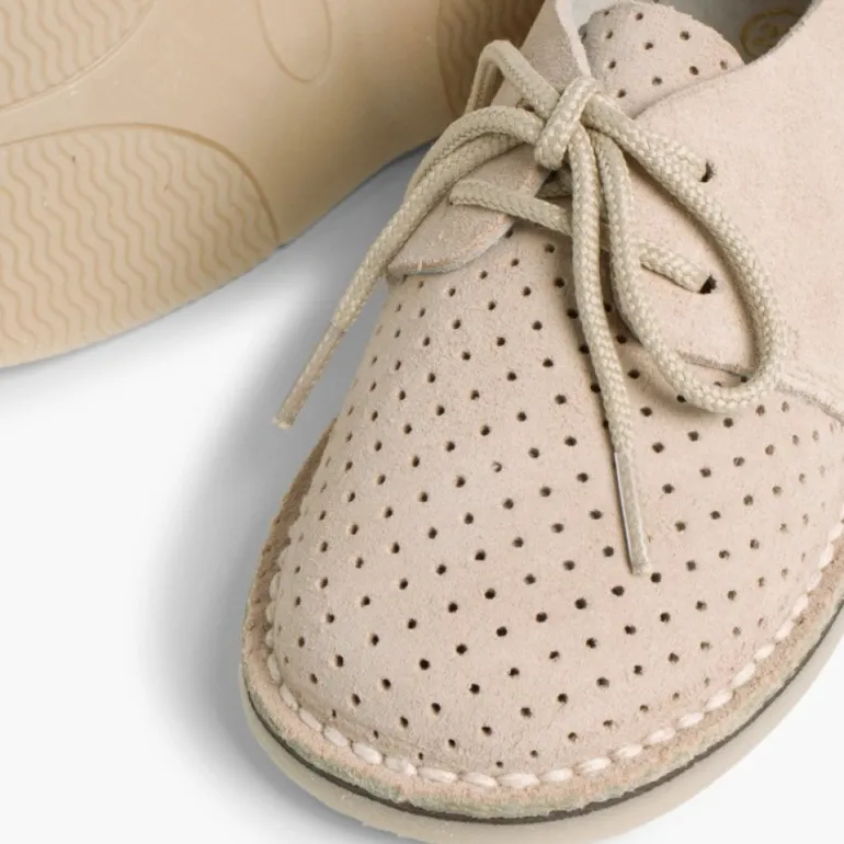 Menino Pisamonas Sapatos Blucher Camurca Com Picotado