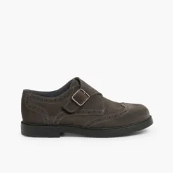 Menino Pisamonas Sapatos Blucher Camurca Fivela