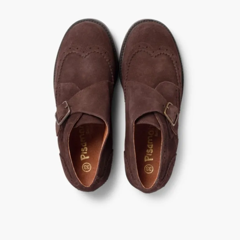 Menino Pisamonas Sapatos Blucher Camurca Fivela