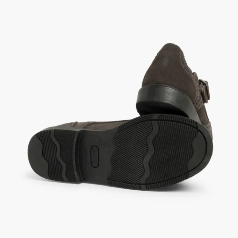 Menino Pisamonas Sapatos Blucher Camurca Fivela