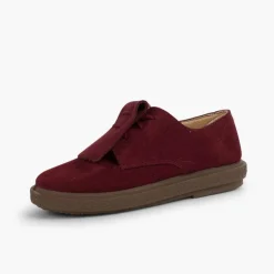 Menina Pisamonas Sapatos Blucher Camurca Franjas Lisos