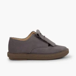 Menina Pisamonas Sapatos Blucher Camurca Franjas Lisos
