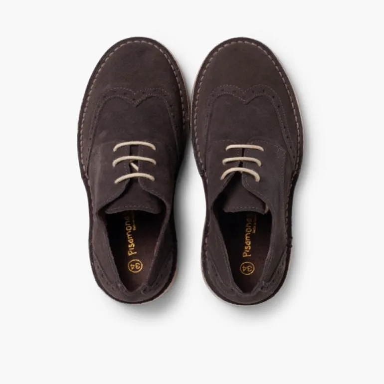 Menino Pisamonas Sapatos Blucher Com Picotado