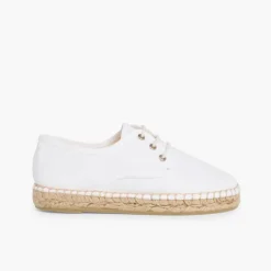 Menina Pisamonas Sapatos Blucher De Lona Com Sola Alpargata