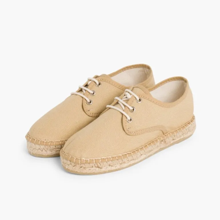 Menina Pisamonas Sapatos Blucher De Lona Com Sola Alpargata
