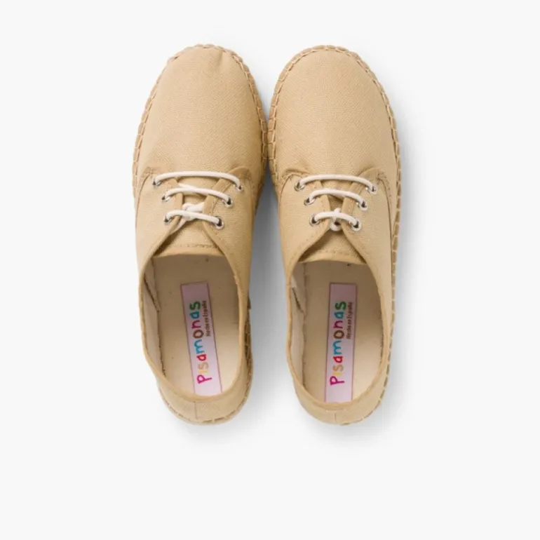 Menina Pisamonas Sapatos Blucher De Lona Com Sola Alpargata