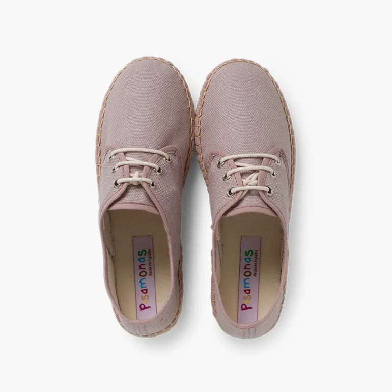 Menina Pisamonas Sapatos Blucher De Lona Com Sola Alpargata