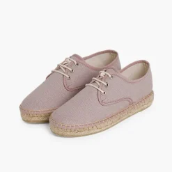Menina Pisamonas Sapatos Blucher De Lona Com Sola Alpargata