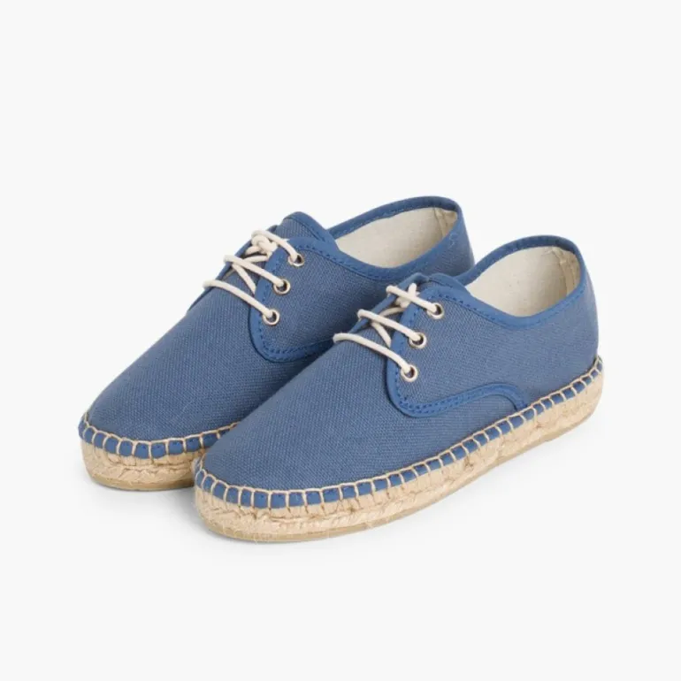 Menina Pisamonas Sapatos Blucher De Lona Com Sola Alpargata